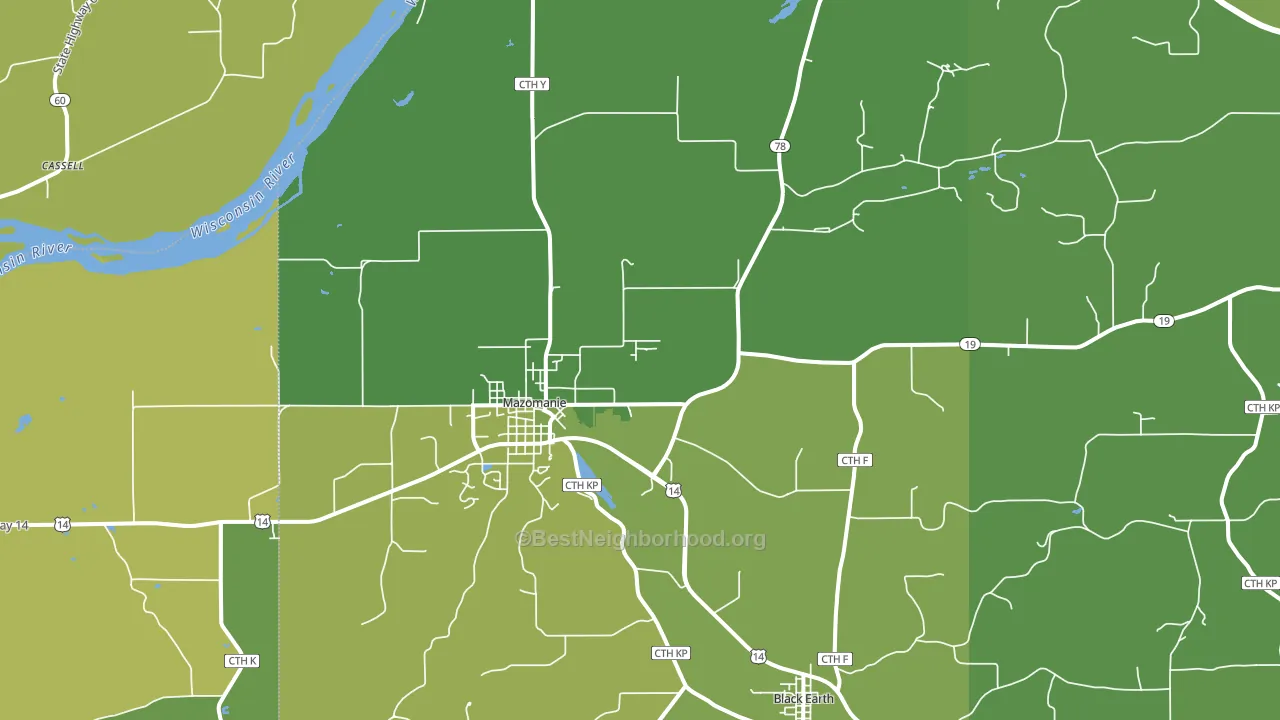 53560, WI block-group voter-turnout map