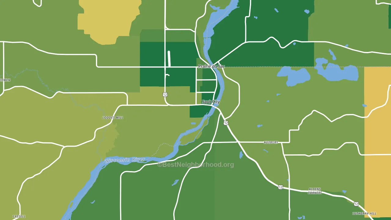 53583, WI block-group voter-turnout map