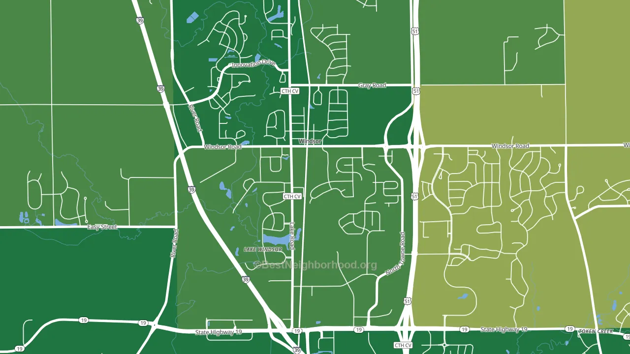 53598, WI block-group voter-turnout map