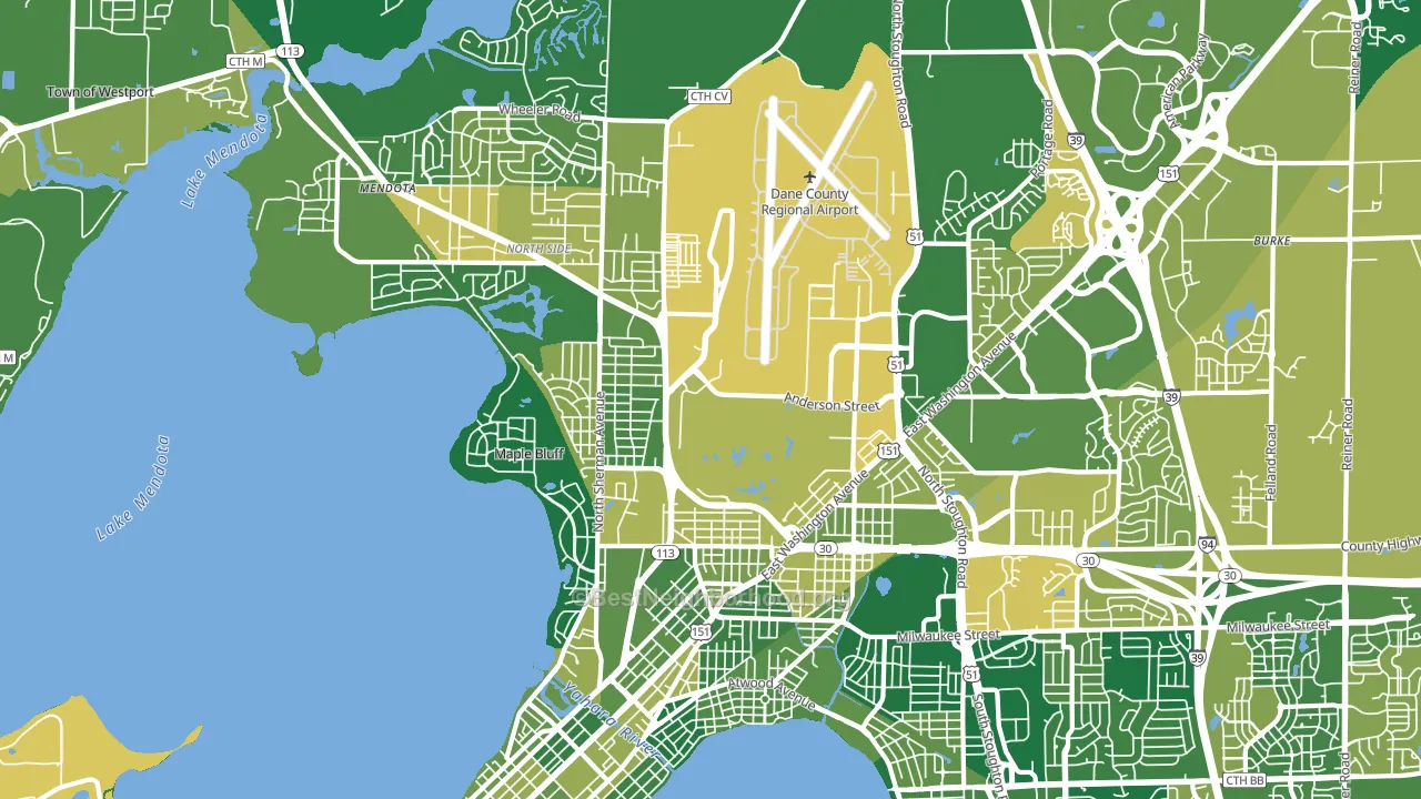 53704, WI block-group voter-turnout map