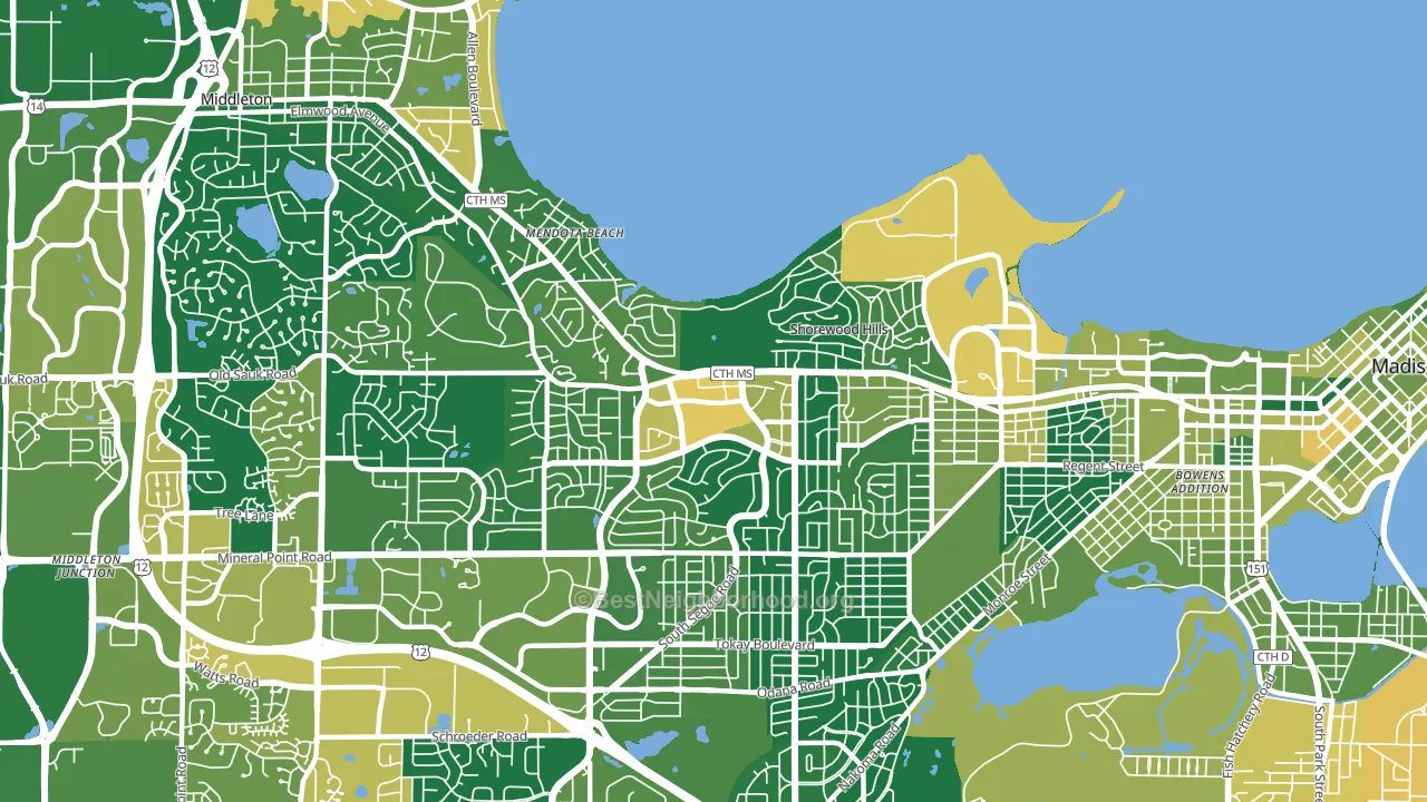 53705, WI block-group voter-turnout map