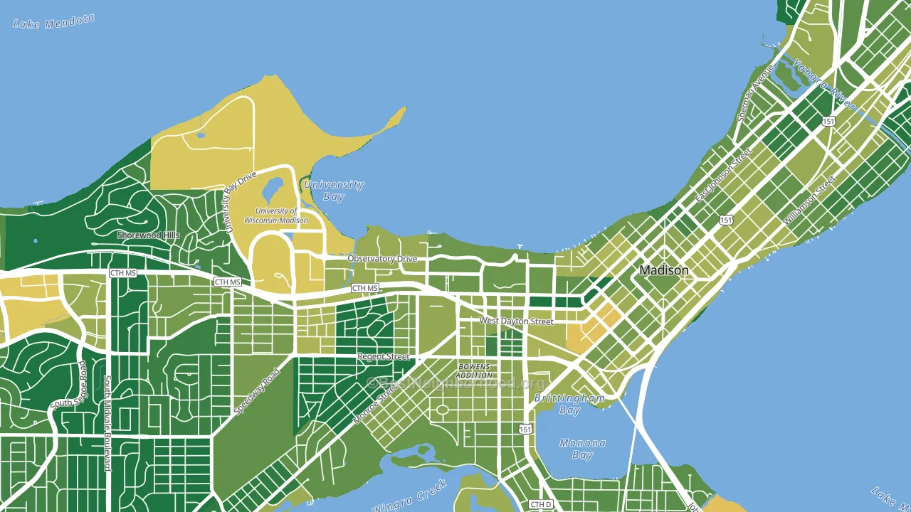 53706, WI block-group voter-turnout map