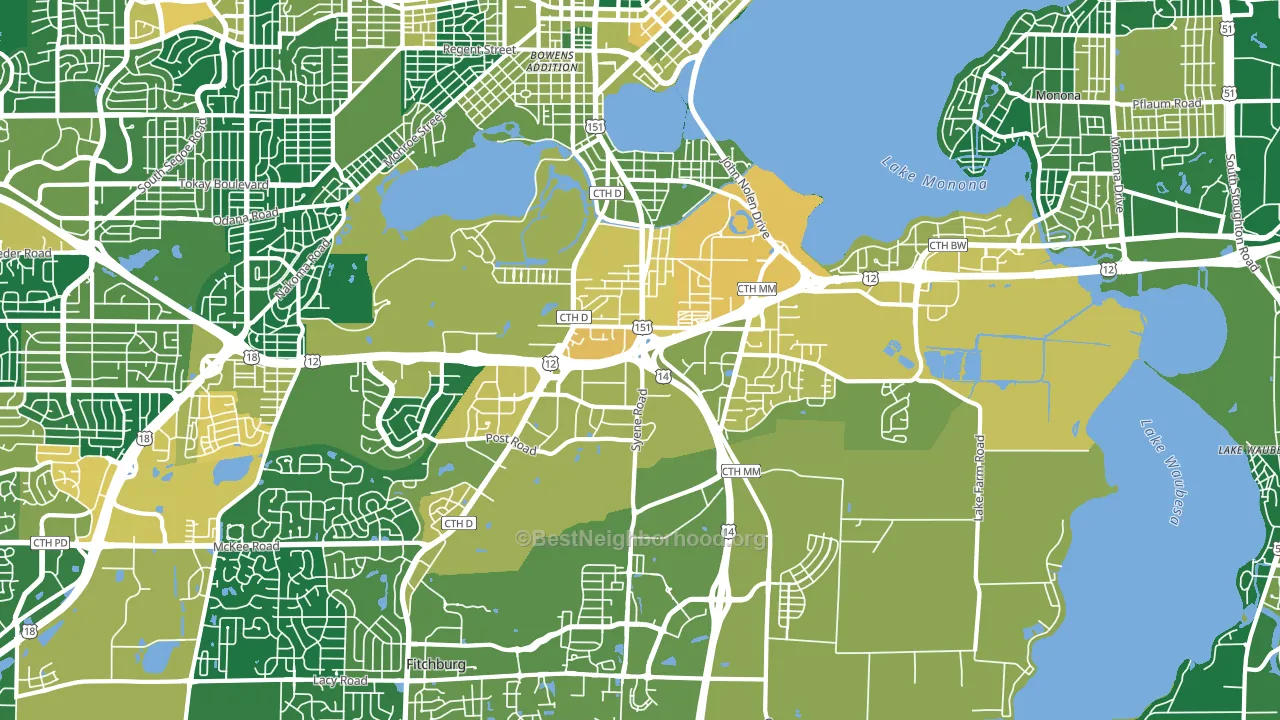 53713, WI block-group voter-turnout map