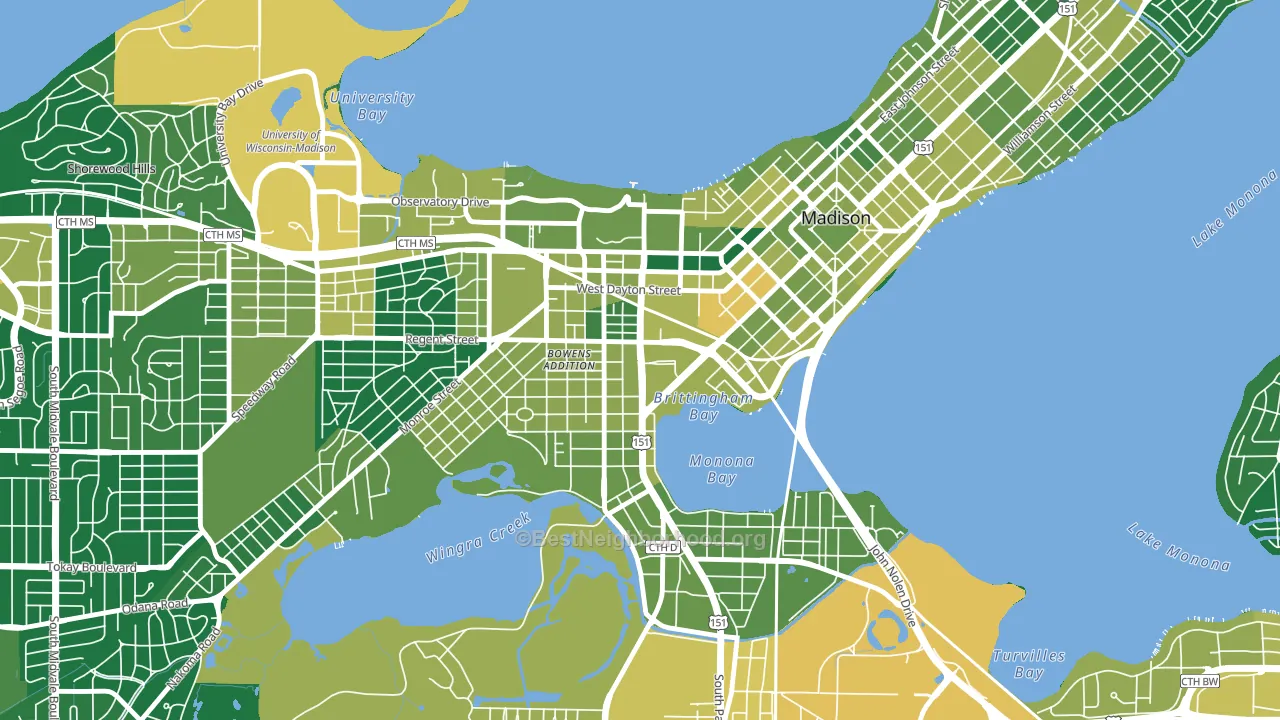 53715, WI block-group voter-turnout map