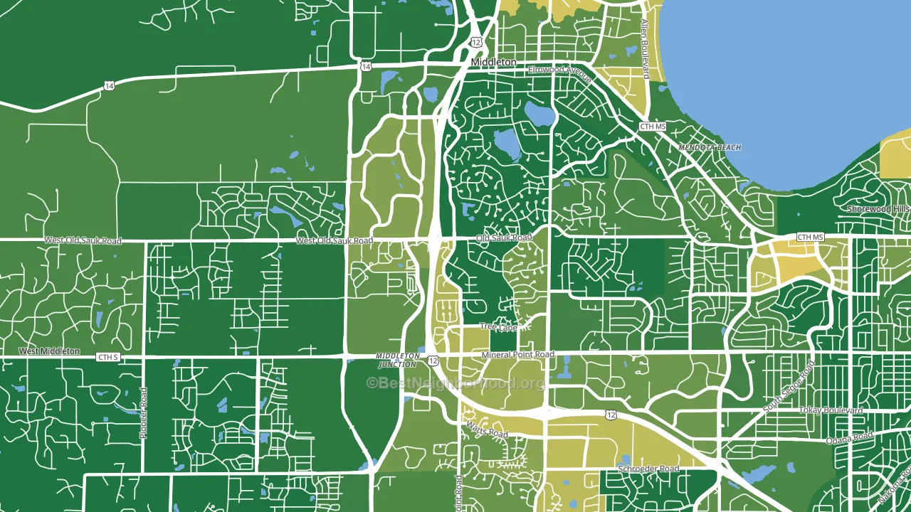 53717, WI block-group voter-turnout map
