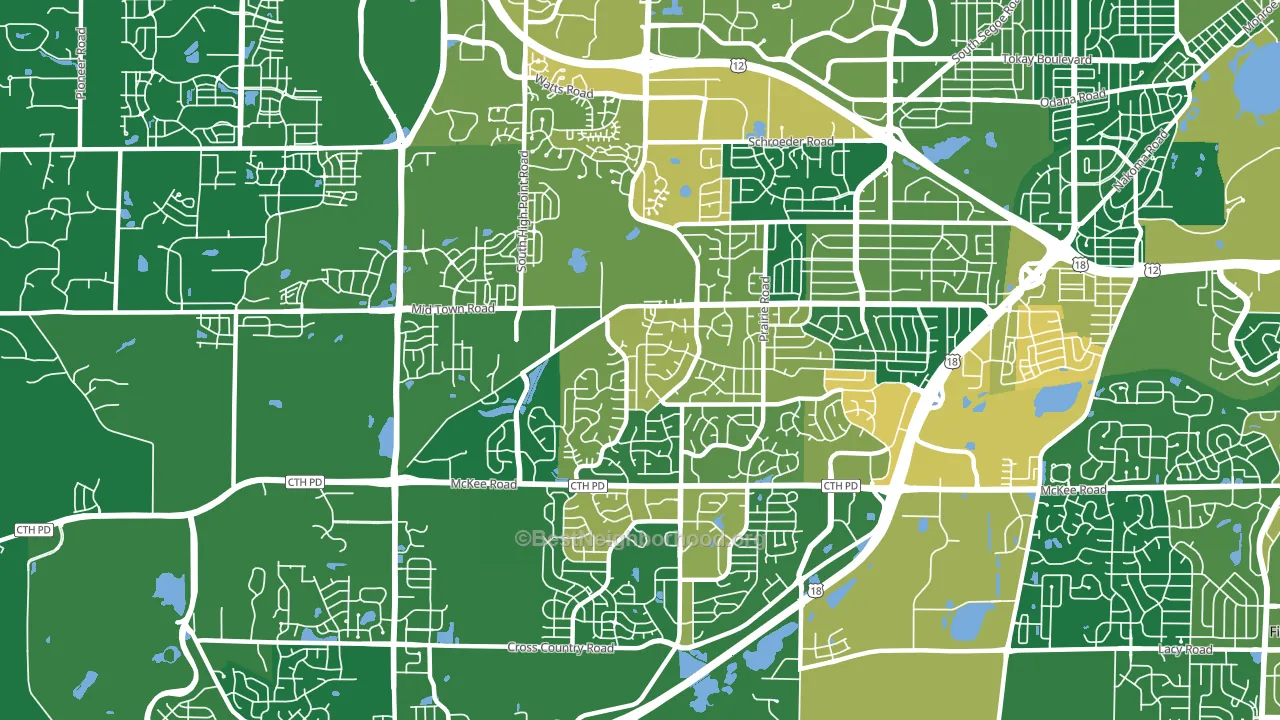 53719, WI block-group voter-turnout map