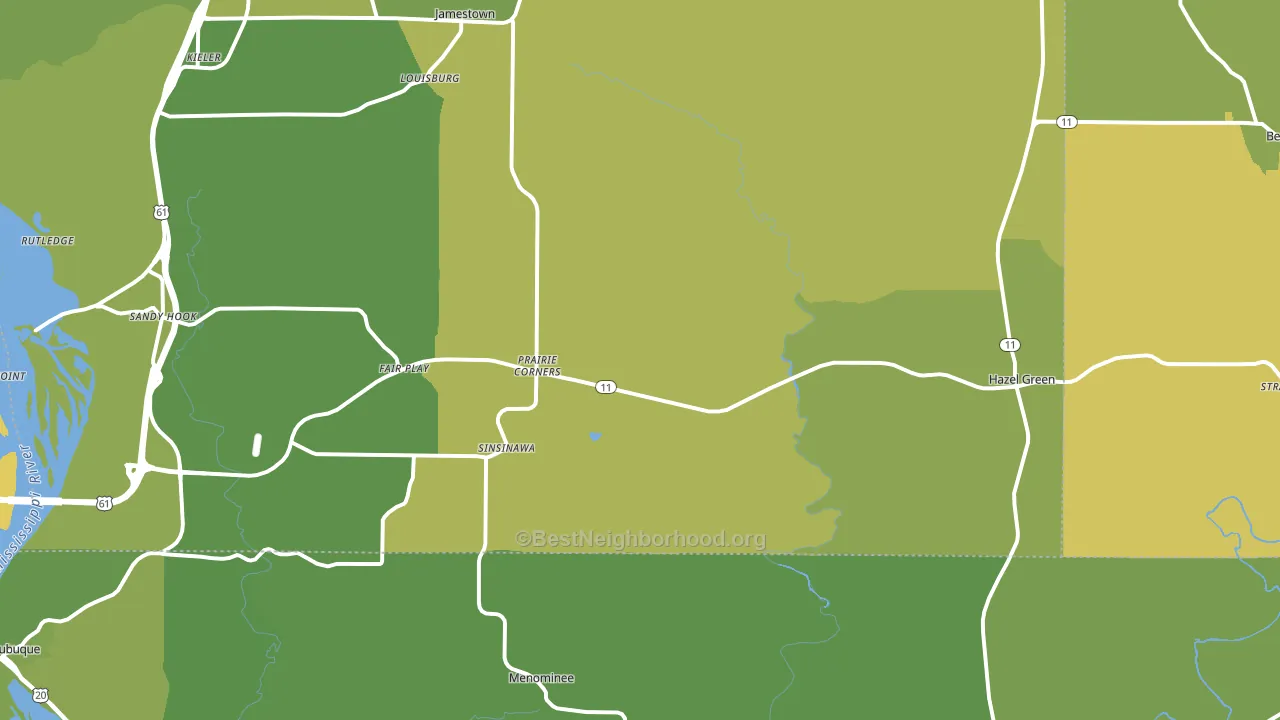 53811, WI block-group voter-turnout map