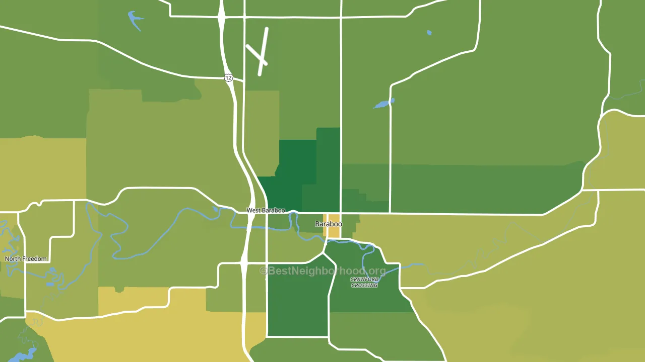 53913, WI block-group voter-turnout map