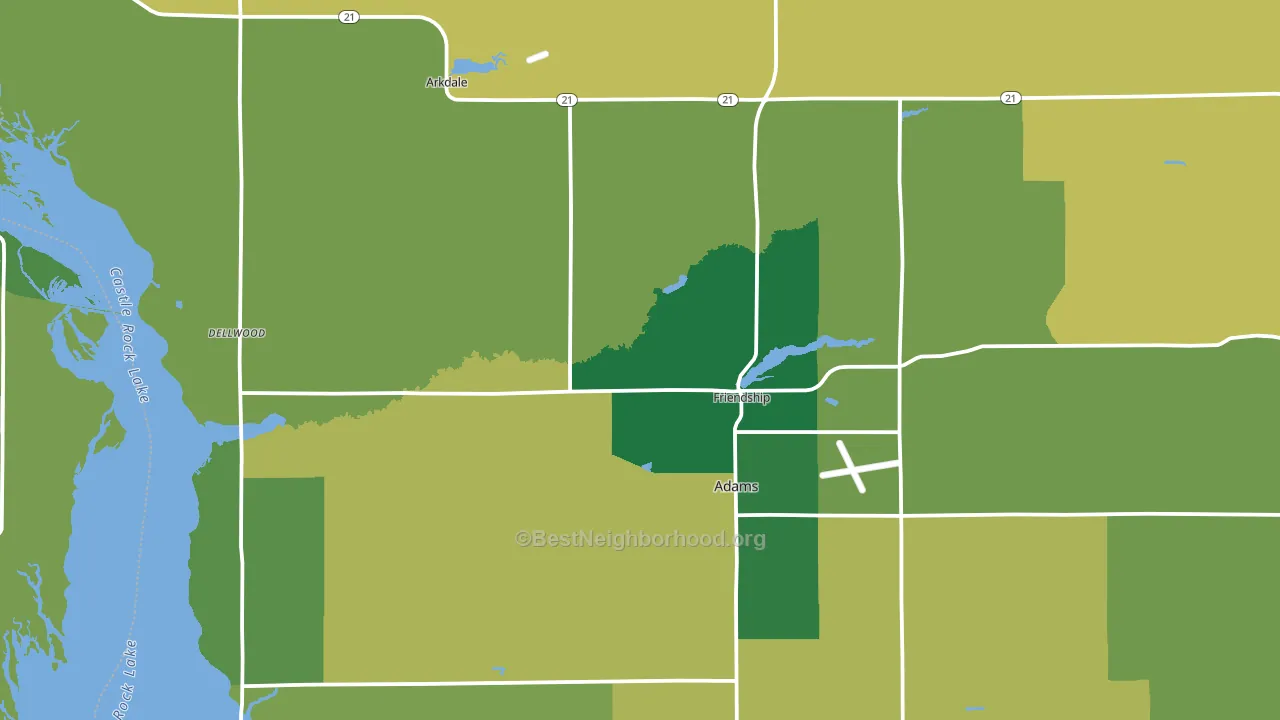 53934, WI block-group voter-turnout map