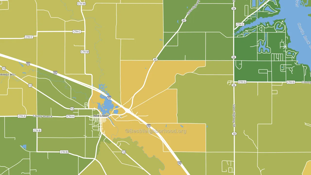 53950, WI block-group voter-turnout map