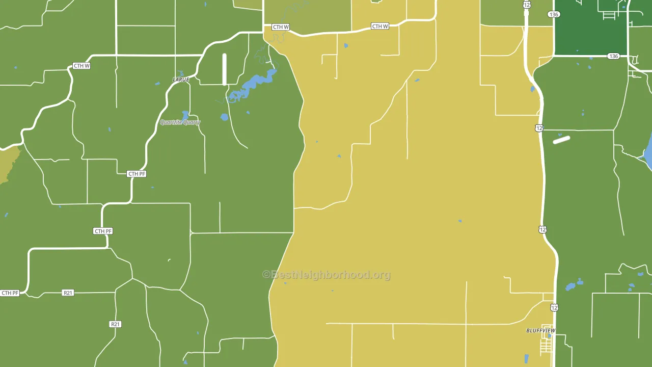 53951, WI block-group voter-turnout map