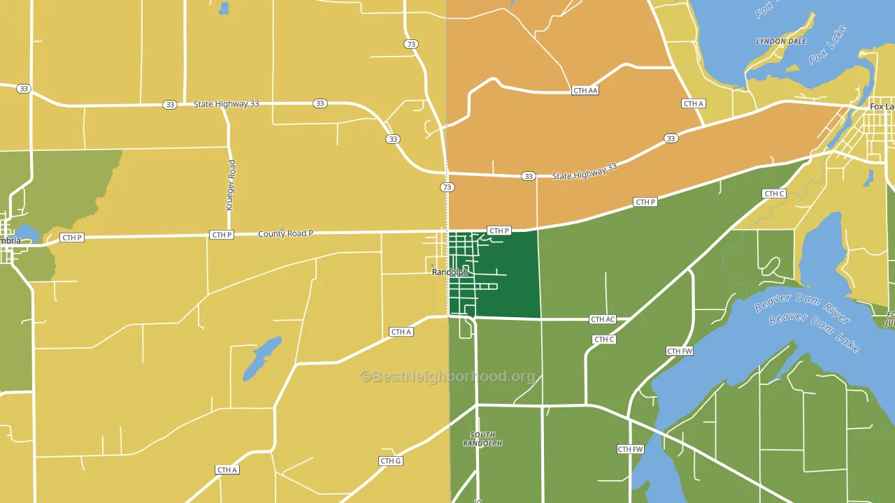 53956, WI block-group voter-turnout map