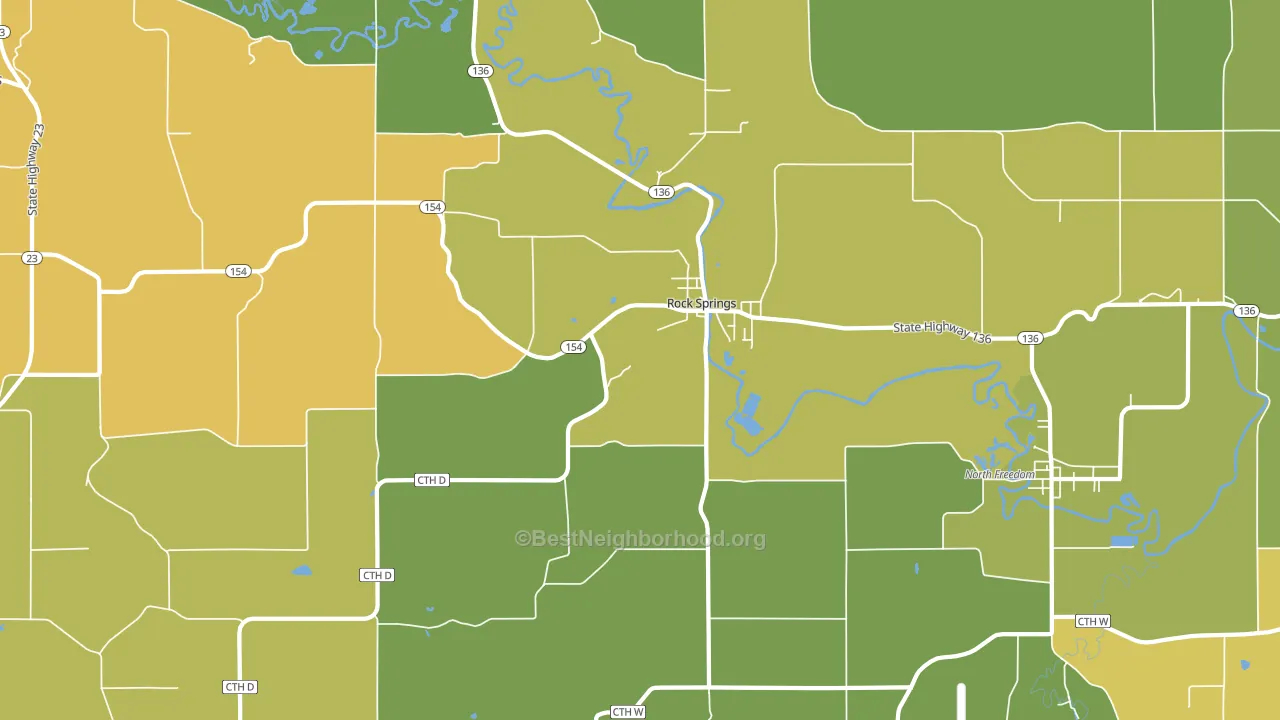 53961, WI block-group voter-turnout map