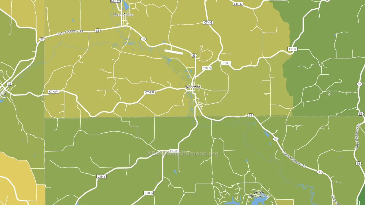 53968, WI block-group voter-turnout map