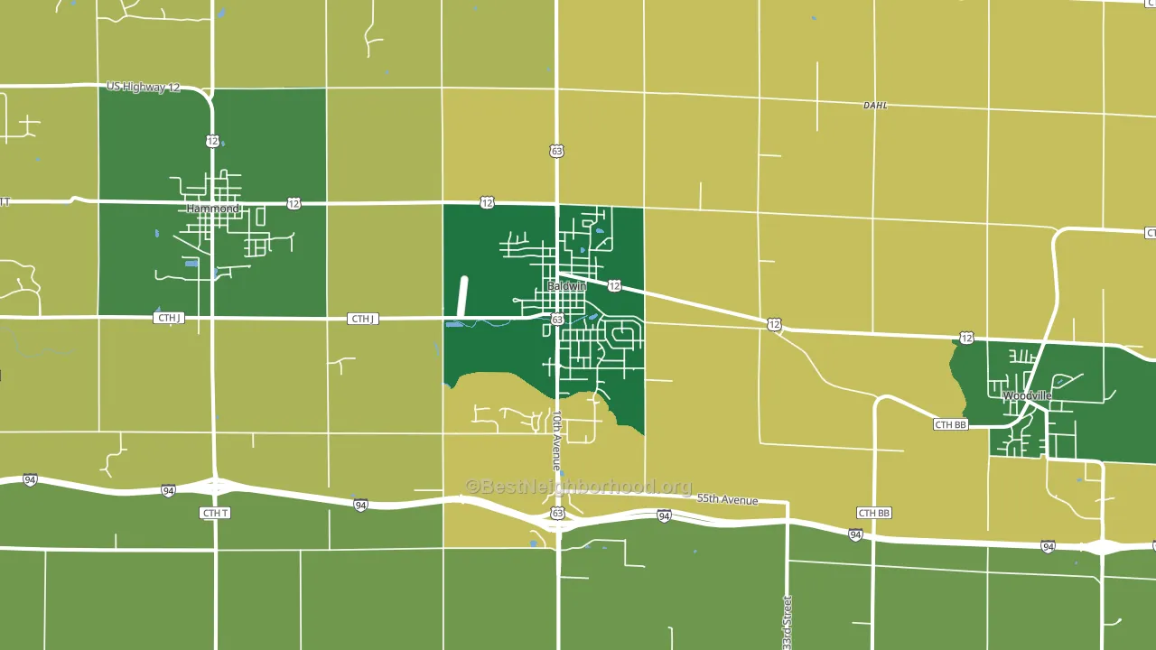 54002, WI block-group voter-turnout map