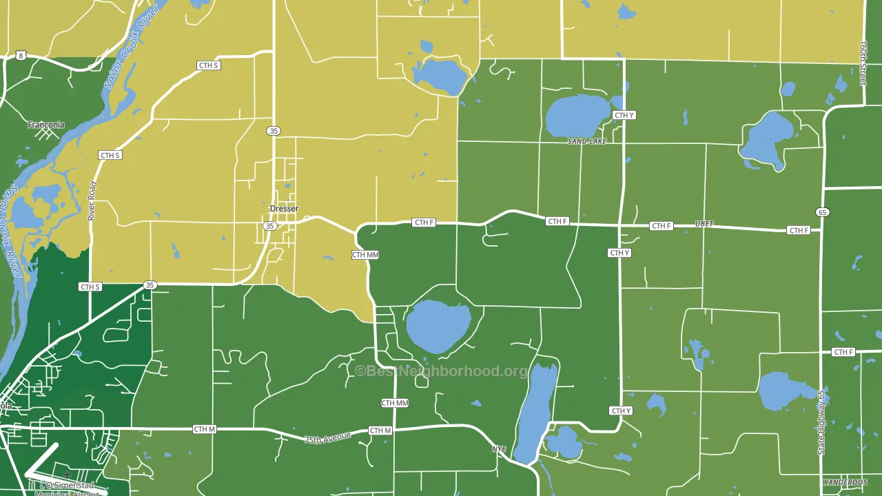 54009, WI block-group voter-turnout map