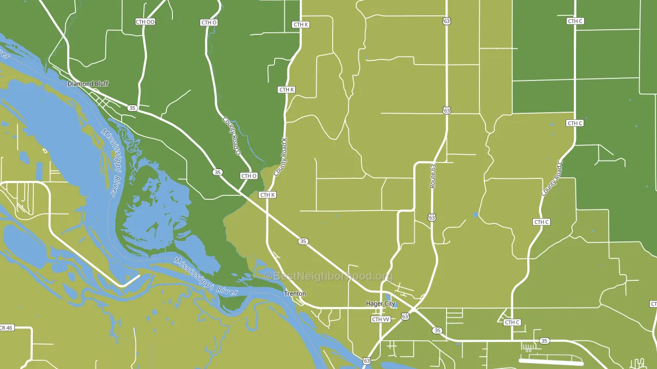 54014, WI block-group voter-turnout map