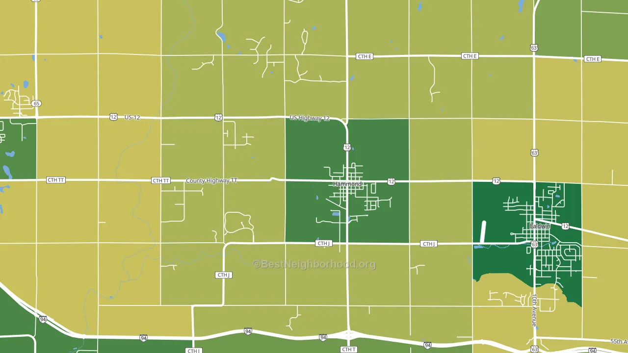 54015, WI block-group voter-turnout map