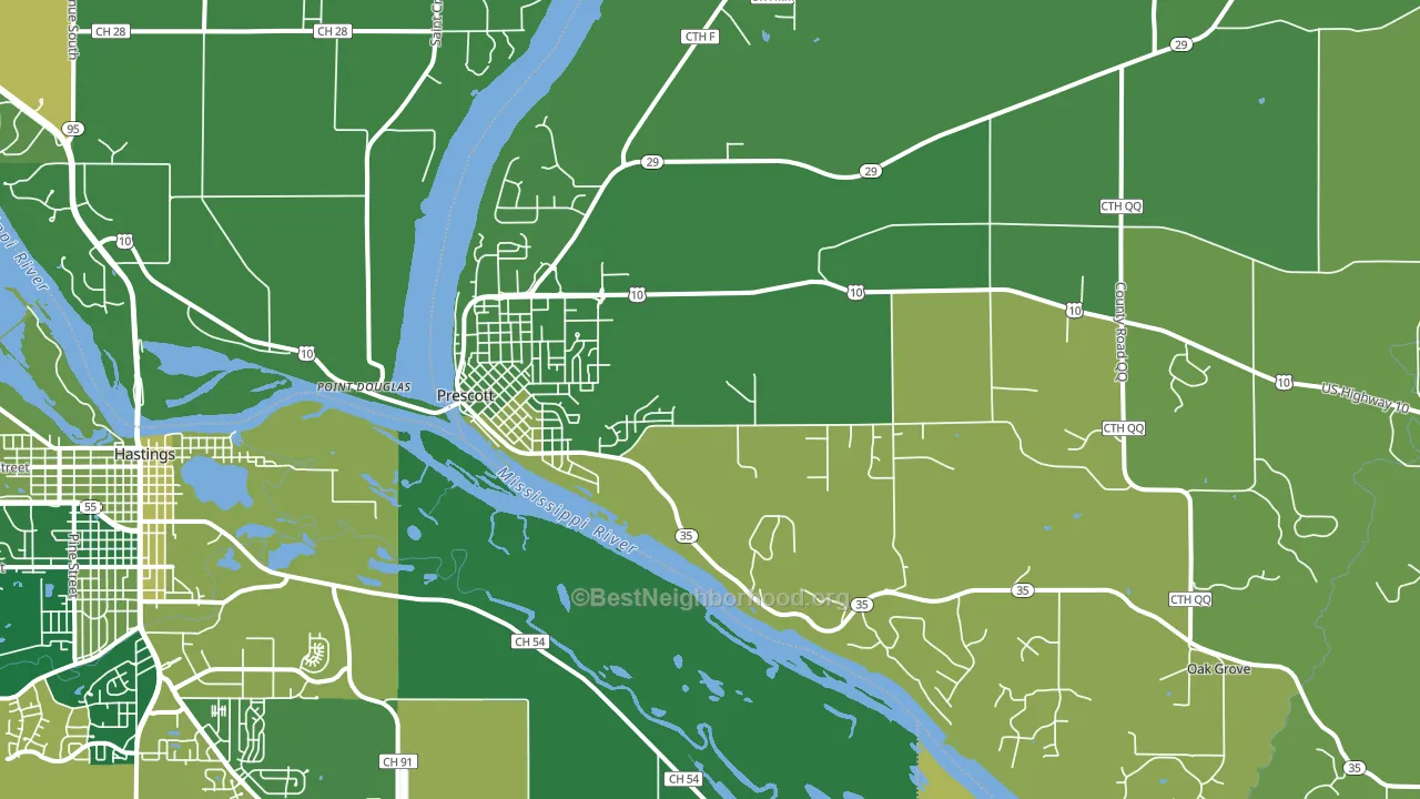 54021, WI block-group voter-turnout map