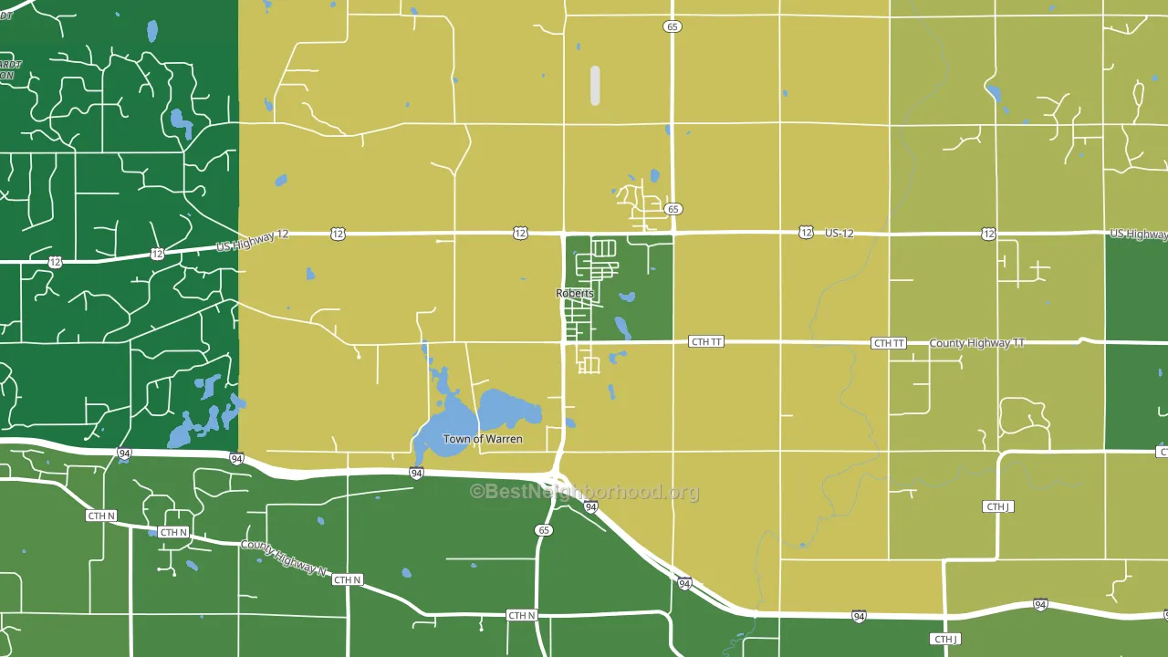 54023, WI block-group voter-turnout map