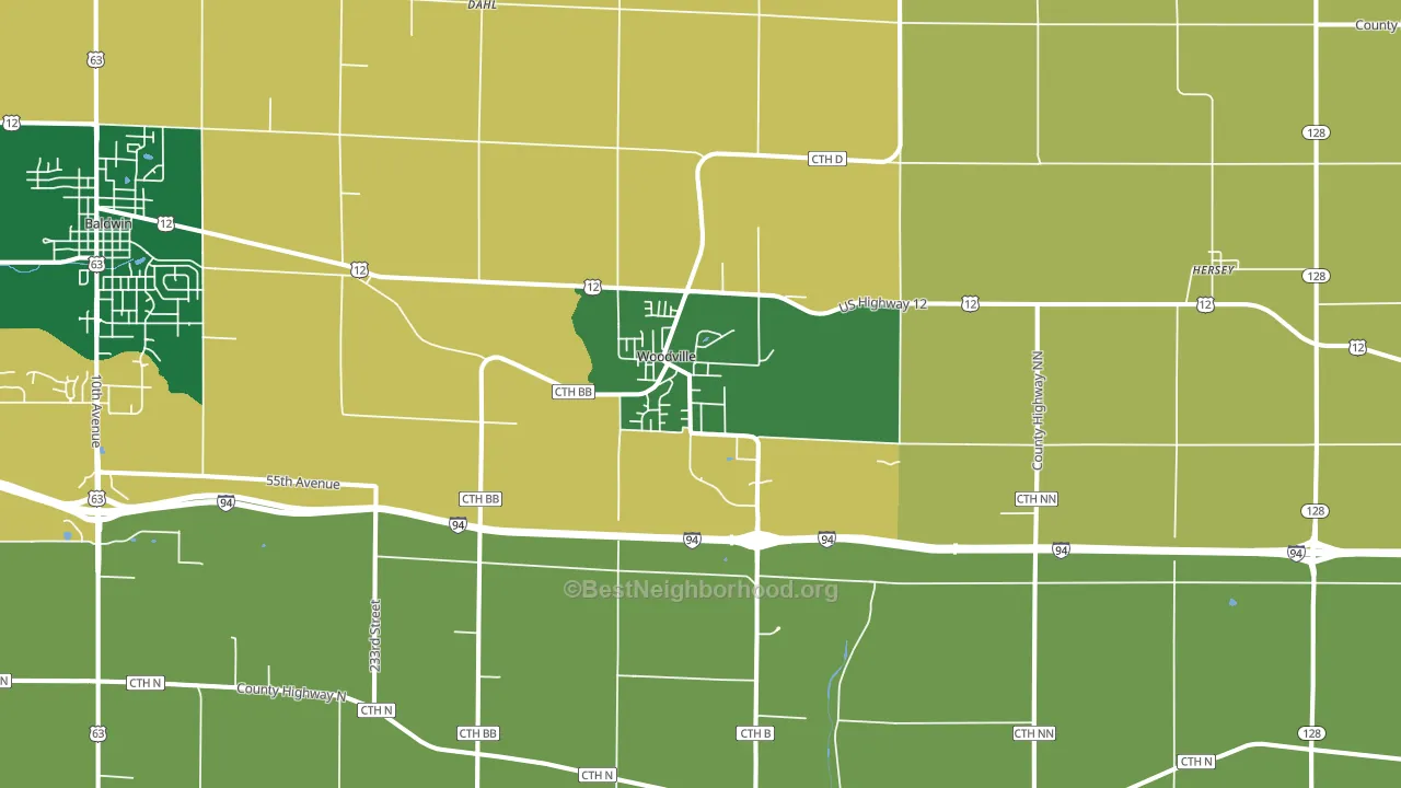 54028, WI block-group voter-turnout map