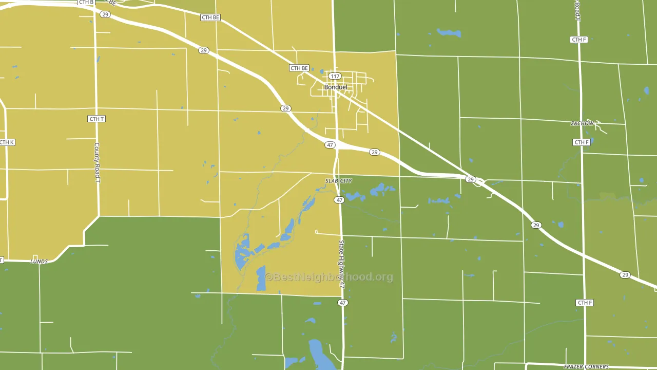 54107, WI block-group voter-turnout map