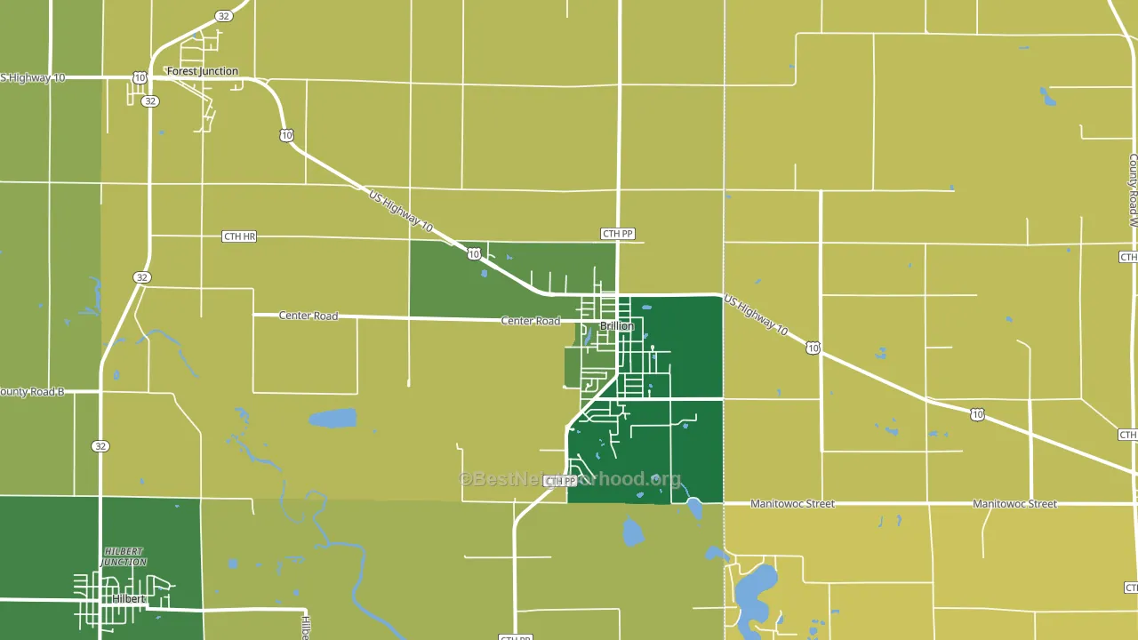 54110, WI block-group voter-turnout map