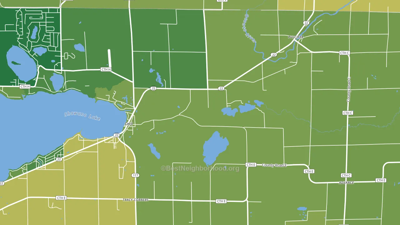54111, WI block-group voter-turnout map