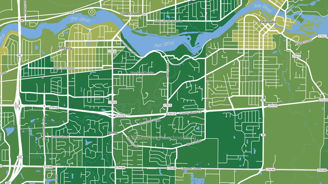54113, WI block-group voter-turnout map