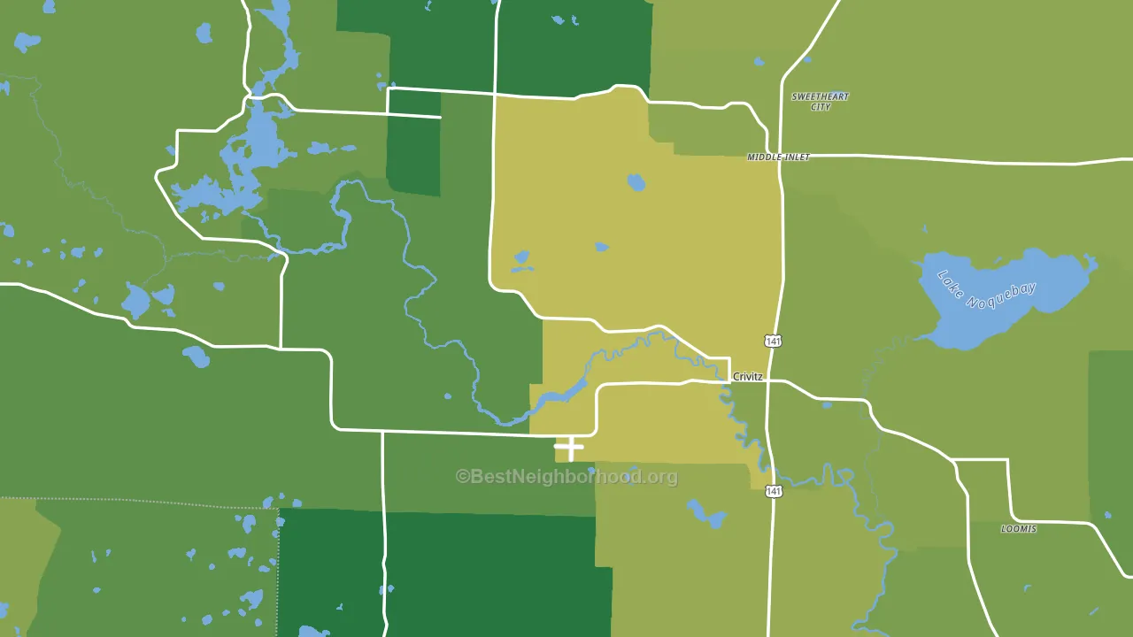 54114, WI block-group voter-turnout map