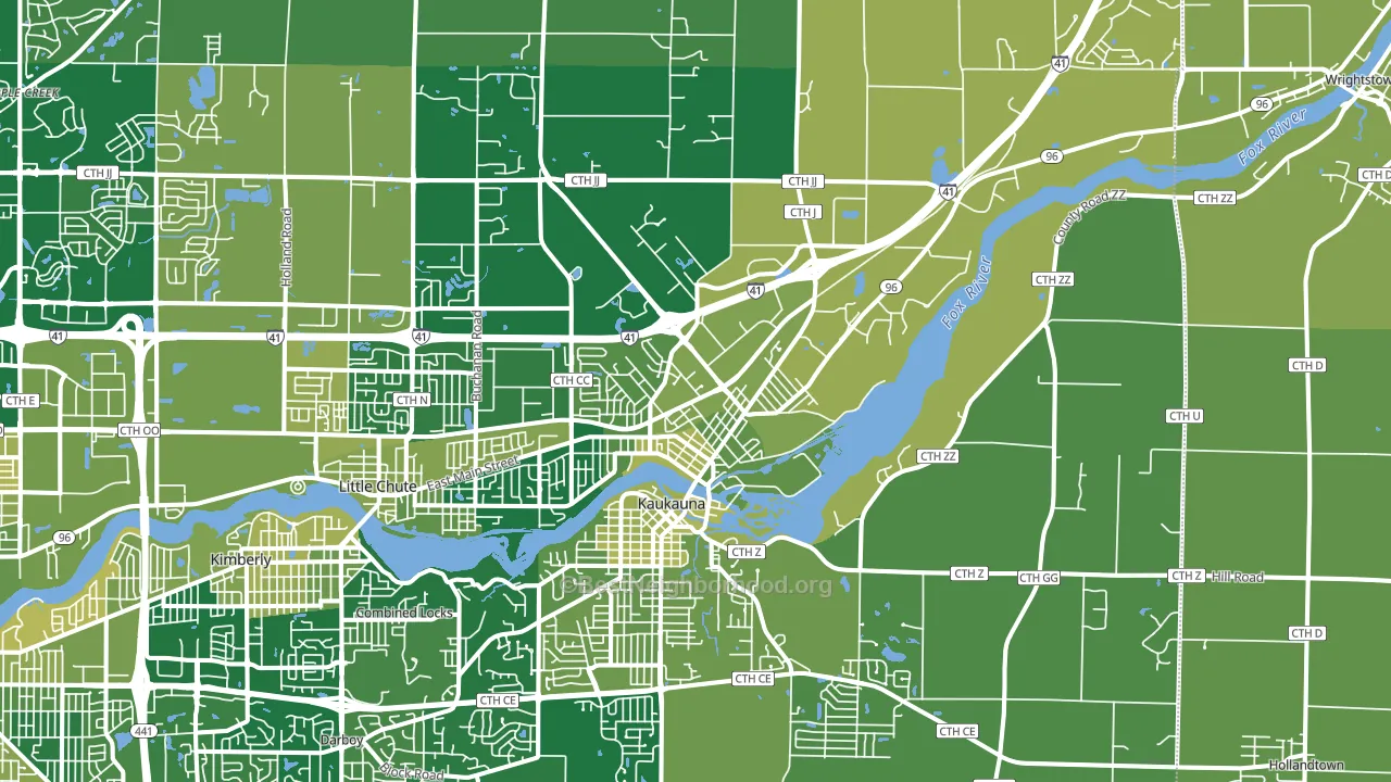 54130, WI block-group voter-turnout map