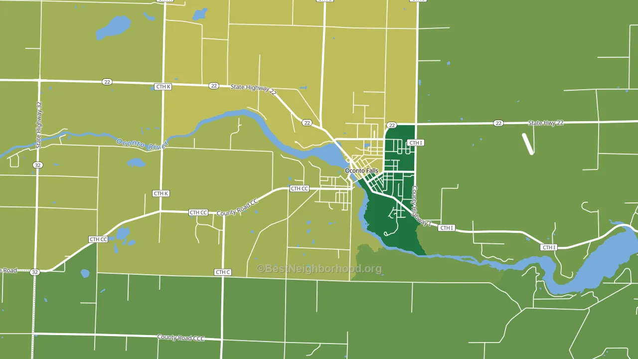 54154, WI block-group voter-turnout map