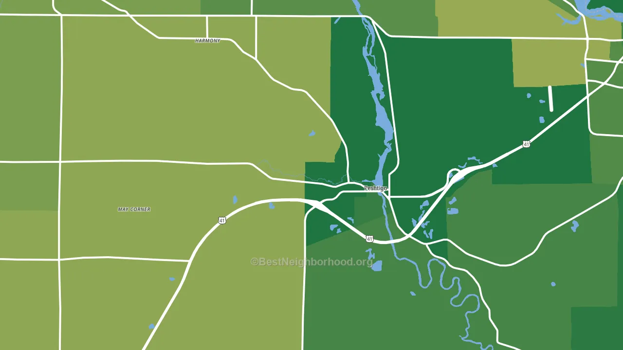54157, WI block-group voter-turnout map