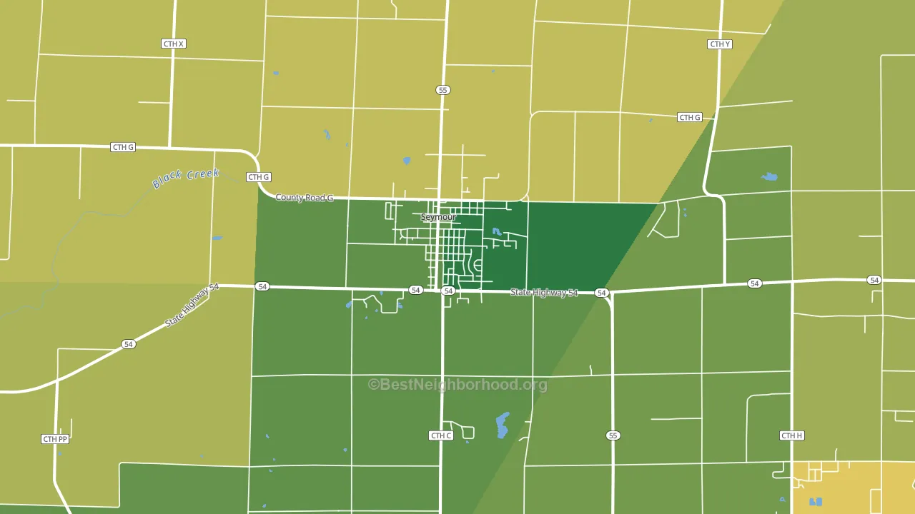 54165, WI block-group voter-turnout map