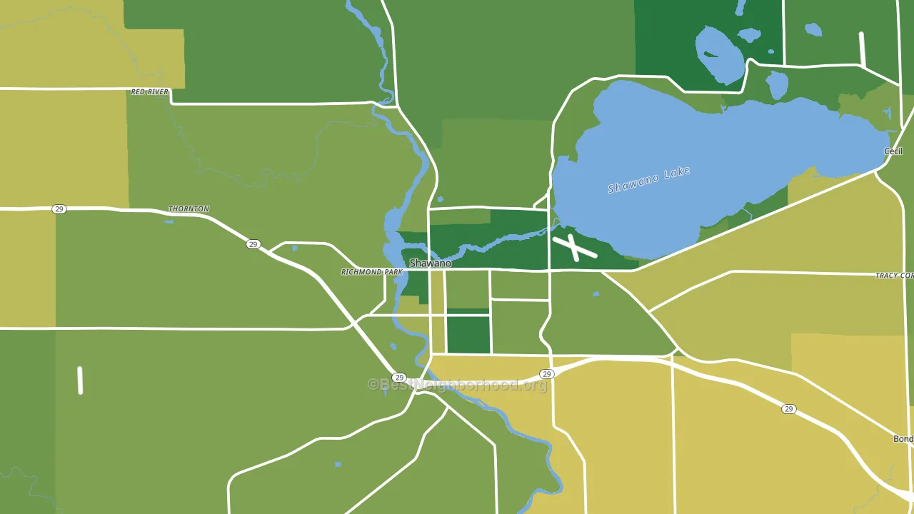 54166, WI block-group voter-turnout map
