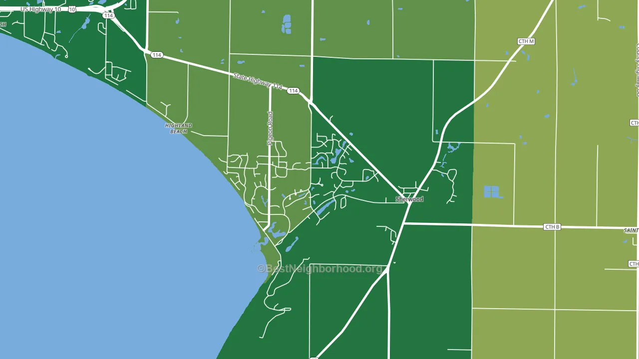 54169, WI block-group voter-turnout map