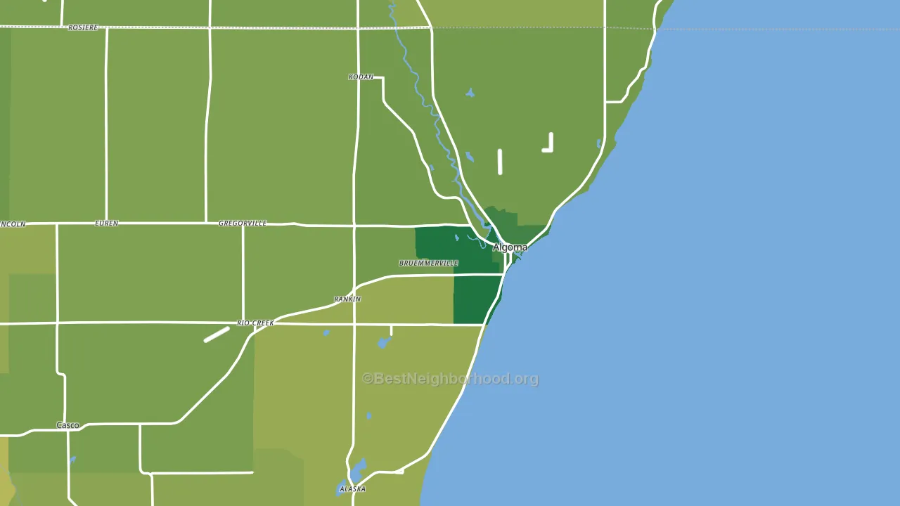 54201, WI block-group voter-turnout map