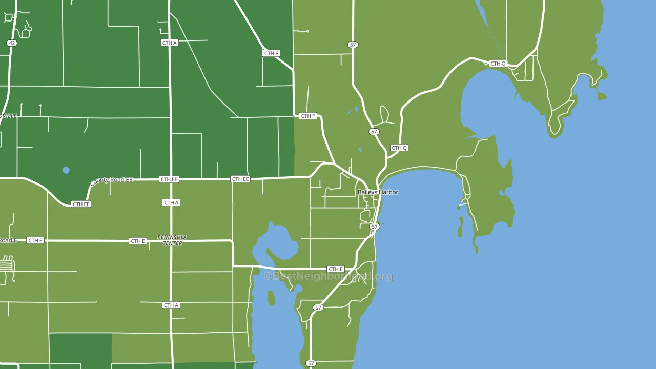 54202, WI block-group voter-turnout map
