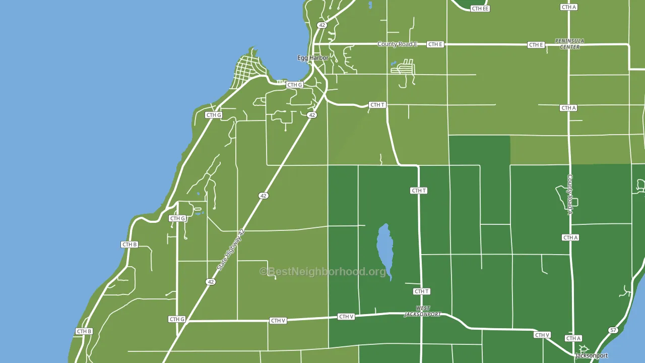 54209, WI block-group voter-turnout map