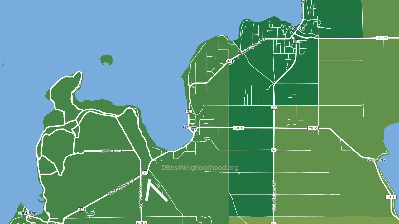 54211, WI block-group voter-turnout map