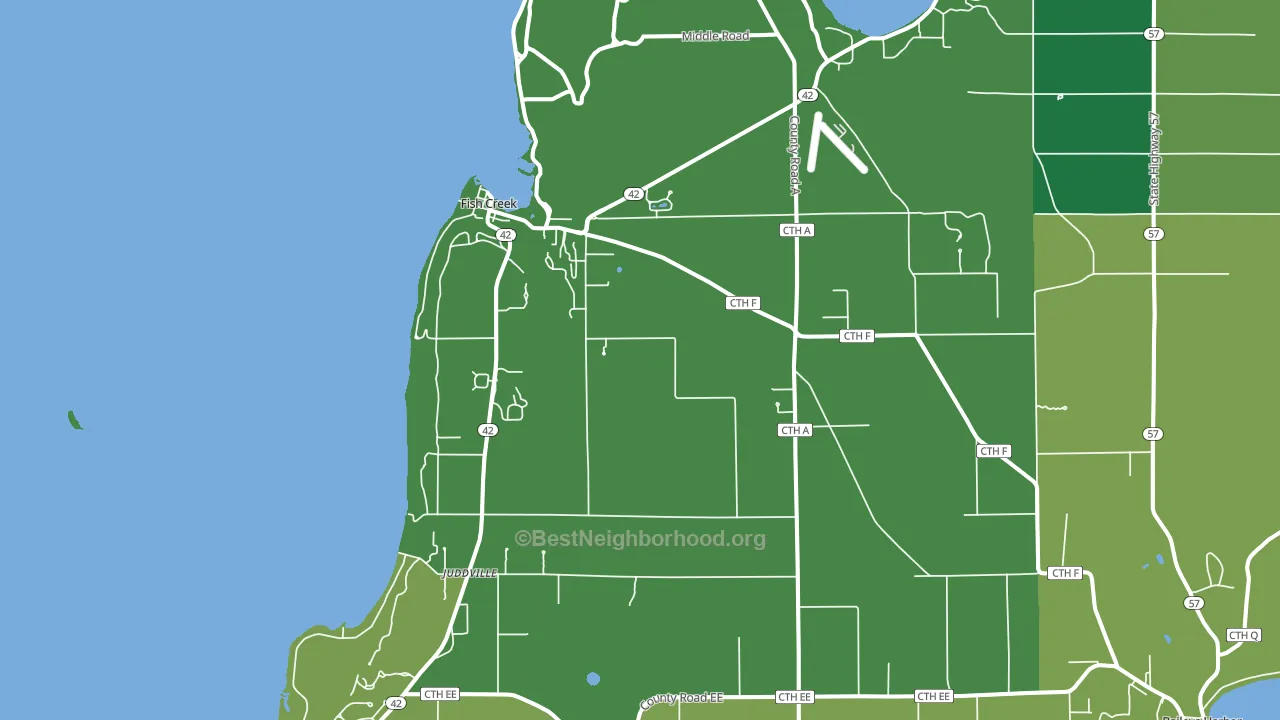 54212, WI block-group voter-turnout map