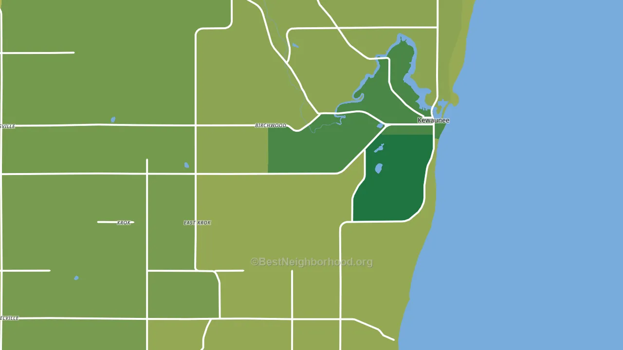 54216, WI block-group voter-turnout map