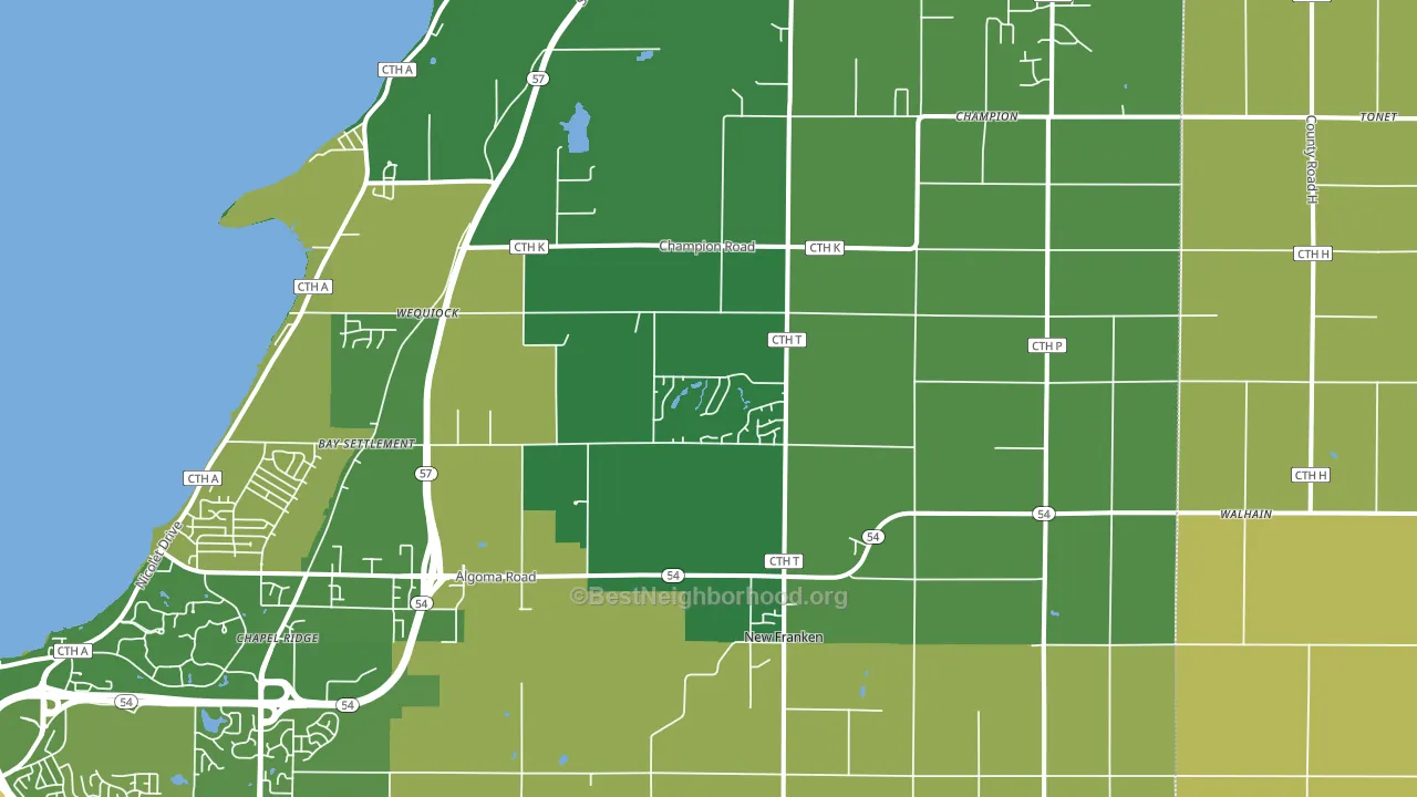 54229, WI block-group voter-turnout map