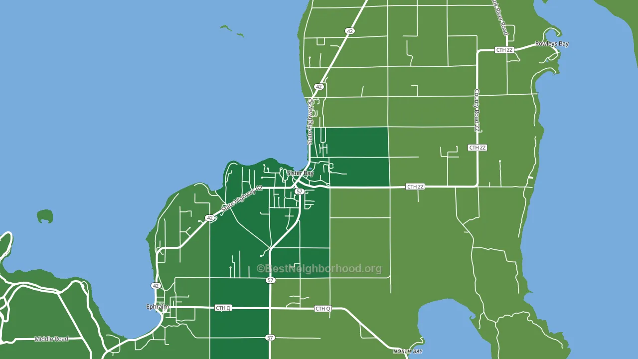 54234, WI block-group voter-turnout map