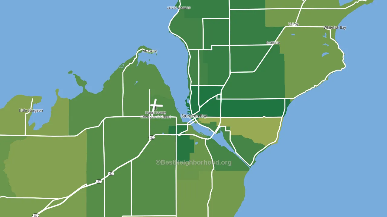 54235, WI block-group voter-turnout map