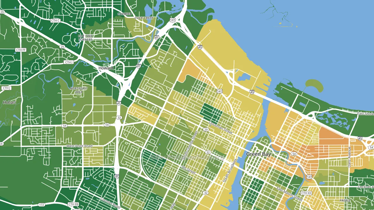 54303, WI block-group voter-turnout map
