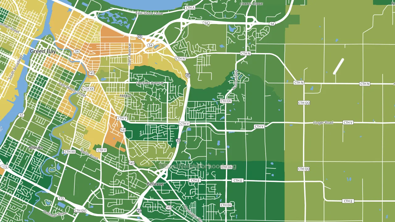 54311, WI block-group voter-turnout map