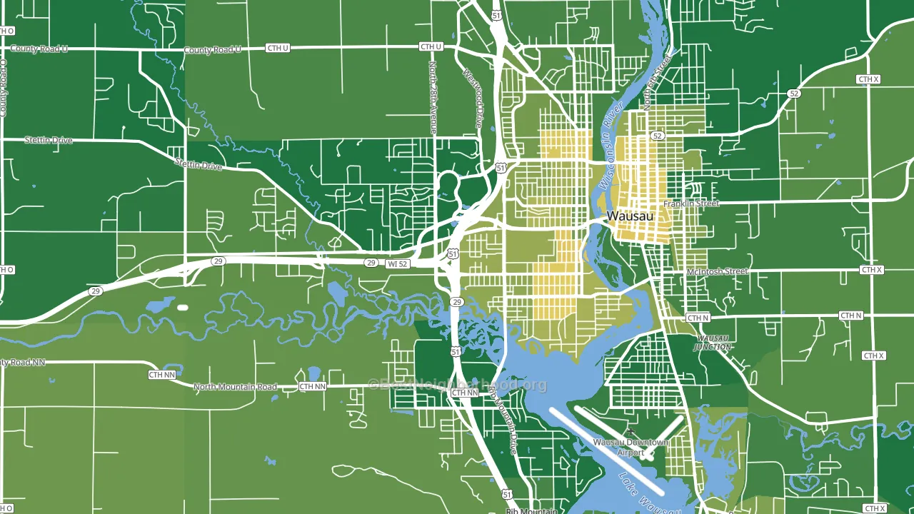 54401, WI block-group voter-turnout map