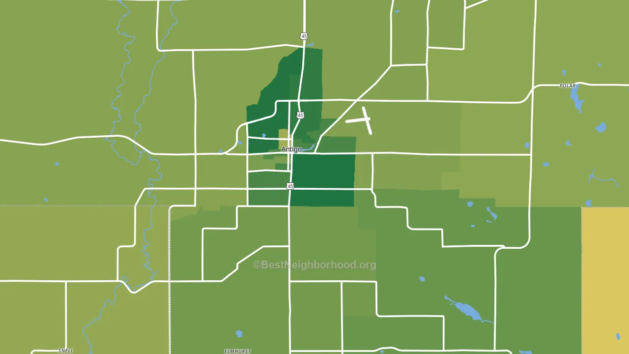 54409, WI block-group voter-turnout map