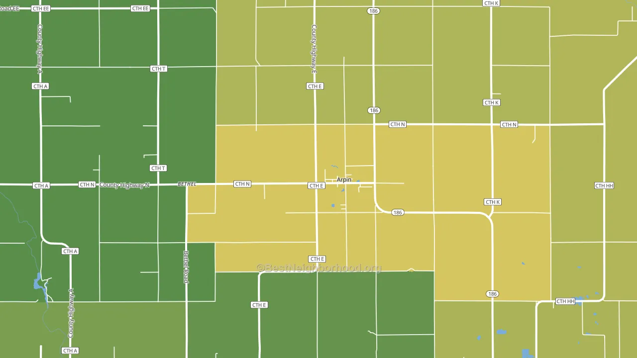 54410, WI block-group voter-turnout map